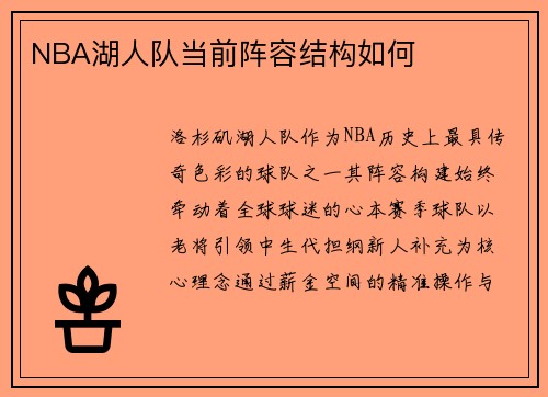 NBA湖人队当前阵容结构如何